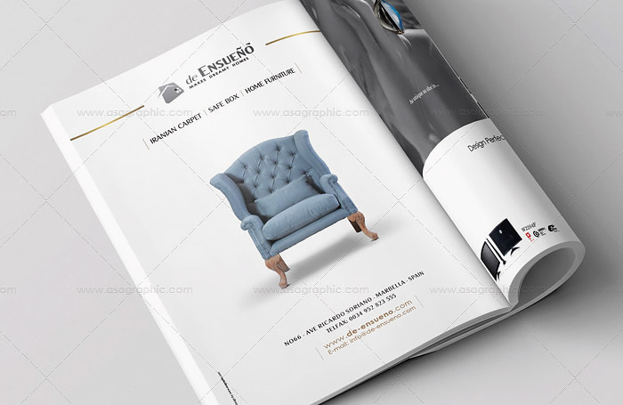 طراحی آگهی تبلیغاتی مجله شرکت de Ensueño