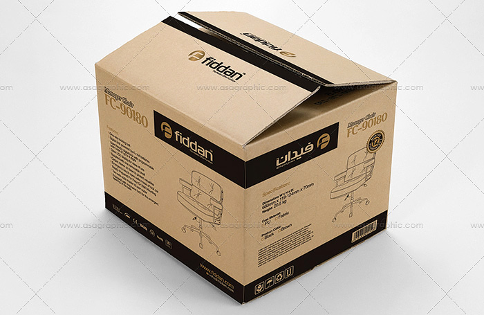 طراحی بسته بندی کارتن محصولات مبلمان اداری فیدان
